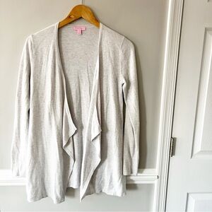 Lilly Pulitzer Dustin Gray Cashmere Blend Cardigan Sweater Lagenlook Size XS